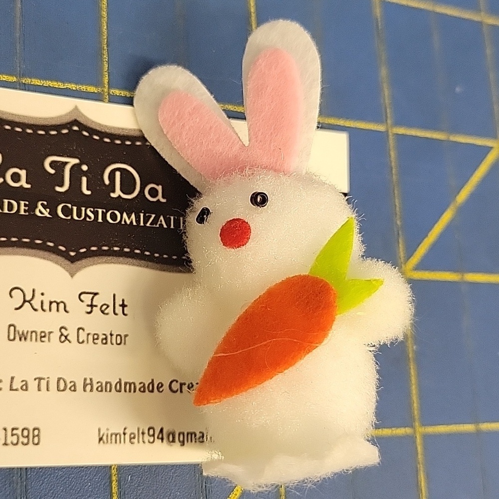 WhitevBunny 2" Pin Easter Bunny Spring Rabbit